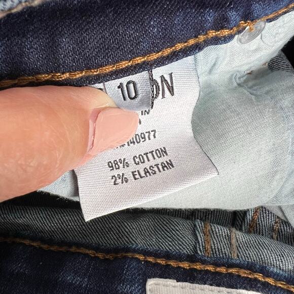 Girls Hudson Dark Wash Distressed Skinny Jeans Size 10 - Picture 4 of 5